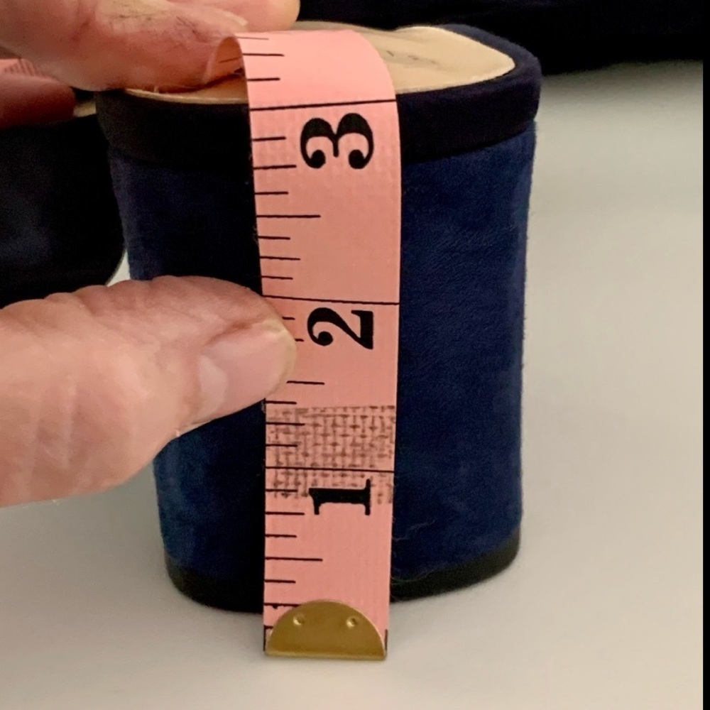 ALEXANDRE BIRMAN Alessa 60 Suede Ankle Wrap Block Sandals Navy Petrol with Gold - Picture 6 of 16